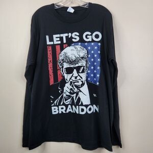 Port & Company Donald Trump Let's Go Brandon Long Sleeve Crew Neck Tee Large
